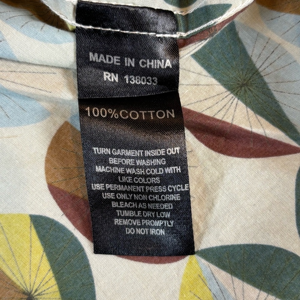 Oxford Lads Button Up Shirt Men’s Large White Geometric‎ Print - Picture 5 of 7